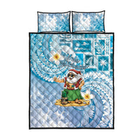 Hawaii Mele Kalikimaka Quilt Bed Set Hula Santa Retro Style Blue LT05 - Polynesian Pride