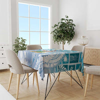 Hawaii Mele Kalikimaka Tablecloth Hula Santa Retro Style Blue LT05 - Polynesian Pride