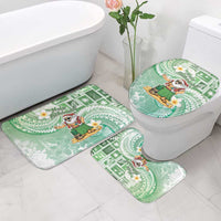 Hawaii Mele Kalikimaka Bathroom Set Hula Santa Retro Style Green LT05 - Polynesian Pride