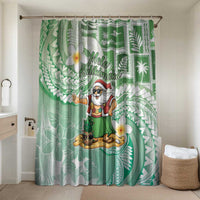 Hawaii Mele Kalikimaka Bathroom Set Hula Santa Retro Style Green LT05 Shower Curtain Only Green - Polynesian Pride