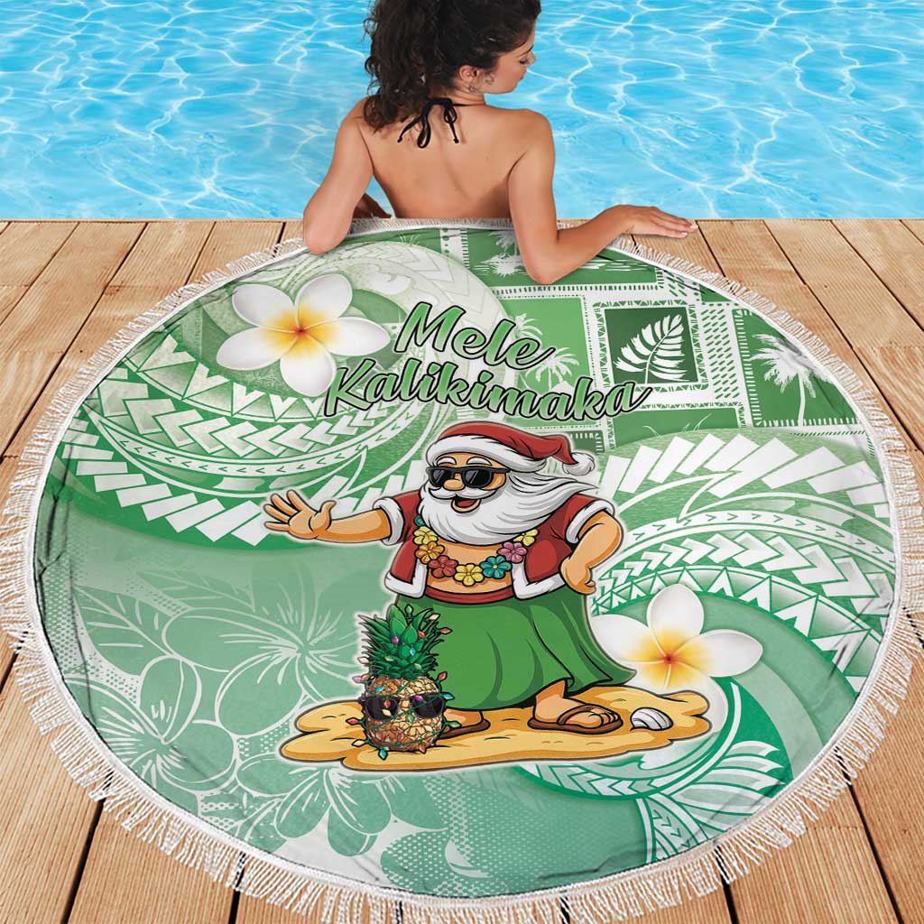 Hawaii Mele Kalikimaka Beach Blanket Hula Santa Retro Style Green LT05 - Polynesian Pride