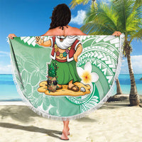 Hawaii Mele Kalikimaka Beach Blanket Hula Santa Retro Style Green LT05 - Polynesian Pride