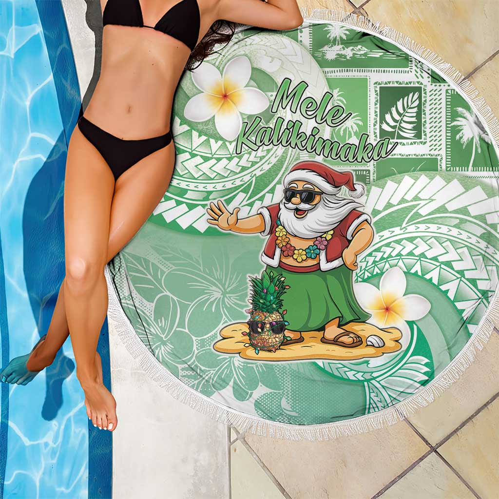 Hawaii Mele Kalikimaka Beach Blanket Hula Santa Retro Style Green LT05 - Polynesian Pride