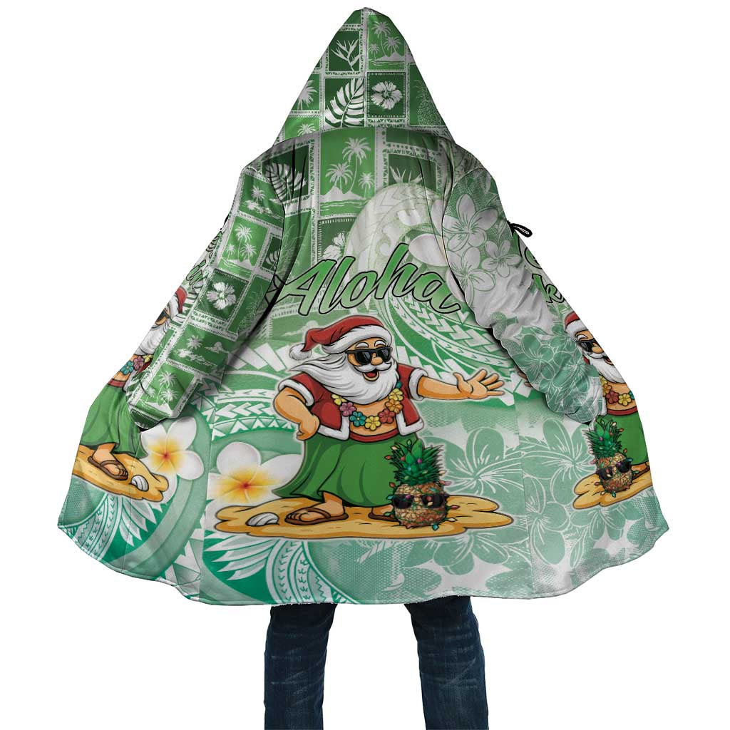 Hawaii Mele Kalikimaka Cloak Hula Santa Retro Style Green LT05 Unisex Green - Polynesian Pride