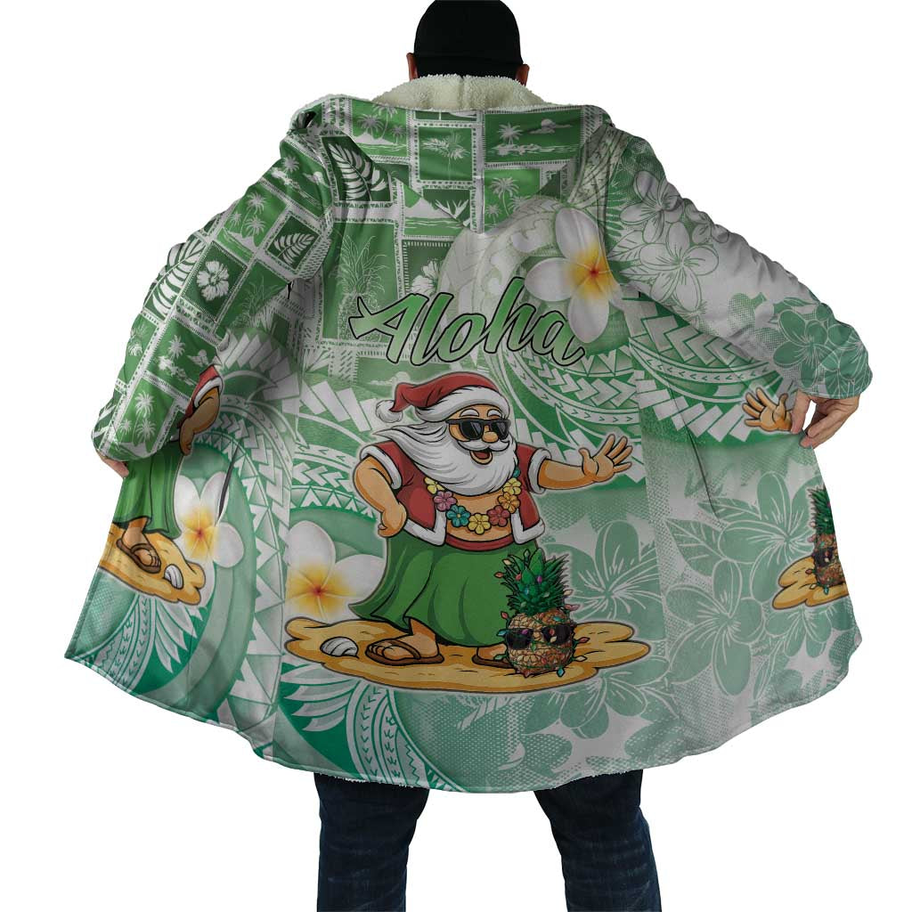 Hawaii Mele Kalikimaka Cloak Hula Santa Retro Style Green LT05 - Polynesian Pride