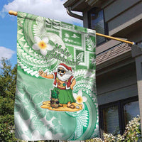 Hawaii Mele Kalikimaka Garden Flag Hula Santa Retro Style Green LT05 - Polynesian Pride