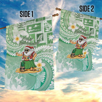 Hawaii Mele Kalikimaka Garden Flag Hula Santa Retro Style Green LT05 - Polynesian Pride