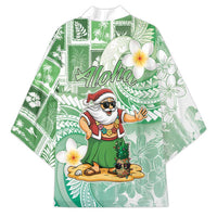 Hawaii Mele Kalikimaka Kimono Hula Santa Retro Style Green LT05 - Polynesian Pride