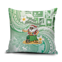 Hawaii Mele Kalikimaka Pillow Cover Hula Santa Retro Style Green LT05 Green - Polynesian Pride