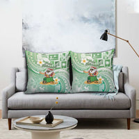 Hawaii Mele Kalikimaka Pillow Cover Hula Santa Retro Style Green LT05 - Polynesian Pride