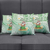 Hawaii Mele Kalikimaka Pillow Cover Hula Santa Retro Style Green LT05 - Polynesian Pride