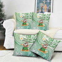 Hawaii Mele Kalikimaka Pillow Cover Hula Santa Retro Style Green LT05 - Polynesian Pride
