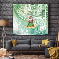 Hawaii Mele Kalikimaka Tapestry Hula Santa Retro Style Green LT05 Green - Polynesian Pride