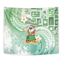 Hawaii Mele Kalikimaka Tapestry Hula Santa Retro Style Green LT05 - Polynesian Pride