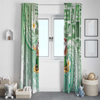 Hawaii Mele Kalikimaka Window Curtain Hula Santa Retro Style Green LT05 - Polynesian Pride