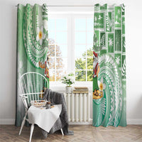 Hawaii Mele Kalikimaka Window Curtain Hula Santa Retro Style Green LT05 - Polynesian Pride