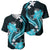 Aqua Polynesian Pattern With Tropical Flowers Baseball Jersey LT05 - Polynesian Pride