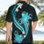 Aqua Polynesian Pattern With Tropical Flowers Hawaiian Shirt LT05 - Polynesian Pride