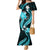 Aqua Polynesian Pattern With Tropical Flowers Mermaid Dress LT05 Women Aqua - Polynesian Pride