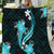 Aqua Polynesian Pattern With Tropical Flowers Quilt LT05 Aqua - Polynesian Pride