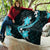 Aqua Polynesian Pattern With Tropical Flowers Quilt LT05 - Polynesian Pride