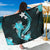 Aqua Polynesian Pattern With Tropical Flowers Sarong LT05 One Size 44 x 66 inches Aqua - Polynesian Pride