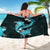 Aqua Polynesian Pattern With Tropical Flowers Sarong LT05 - Polynesian Pride