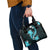 Aqua Polynesian Pattern With Tropical Flowers Shoulder Handbag LT05 - Polynesian Pride