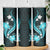 Aqua Polynesian Pattern With Tropical Flowers Skinny Tumbler