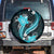 Aqua Polynesian Pattern With Tropical Flowers Spare Tire Cover LT05 - Polynesian Pride