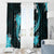 Aqua Polynesian Pattern With Tropical Flowers Window Curtain LT05 - Polynesian Pride