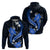 Blue Polynesian Pattern With Tropical Flowers Hoodie LT05 - Polynesian Pride