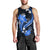 Blue Polynesian Pattern With Tropical Flowers Men Tank Top LT05 - Polynesian Pride