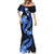 Blue Polynesian Pattern With Tropical Flowers Mermaid Dress LT05 - Polynesian Pride