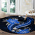 Blue Polynesian Pattern With Tropical Flowers Round Carpet LT05 - Polynesian Pride