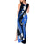 Blue Polynesian Pattern With Tropical Flowers Tank Maxi Dress LT05 - Polynesian Pride