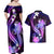 Galaxy Polynesian Pattern With Tropical Flowers Couples Matching Off Shoulder Maxi Dress and Hawaiian Shirt LT05 - Polynesian Pride