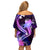 Galaxy Polynesian Pattern With Tropical Flowers Family Matching Off Shoulder Short Dress and Hawaiian Shirt LT05 - Polynesian Pride