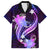 Galaxy Polynesian Pattern With Tropical Flowers Family Matching Puletasi Dress and Hawaiian Shirt LT05 Dad's Shirt - Short Sleeve Galaxy - Polynesian Pride