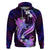 Galaxy Polynesian Pattern With Tropical Flowers Hoodie LT05 Pullover Hoodie Galaxy - Polynesian Pride