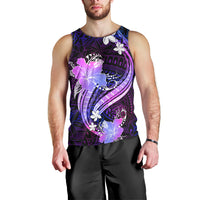 Galaxy Polynesian Pattern With Tropical Flowers Men Tank Top LT05 - Polynesian Pride