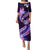 Galaxy Polynesian Pattern With Tropical Flowers Puletasi LT05 Long Dress Galaxy - Polynesian Pride