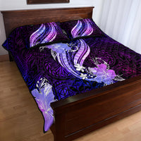 Galaxy Polynesian Pattern With Tropical Flowers Quilt Bed Set LT05 - Polynesian Pride