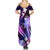 Galaxy Polynesian Pattern With Tropical Flowers Summer Maxi Dress LT05 - Polynesian Pride