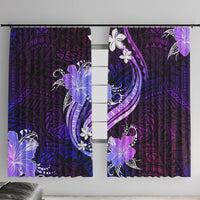 Galaxy Polynesian Pattern With Tropical Flowers Window Curtain LT05 With Hooks Galaxy - Polynesian Pride