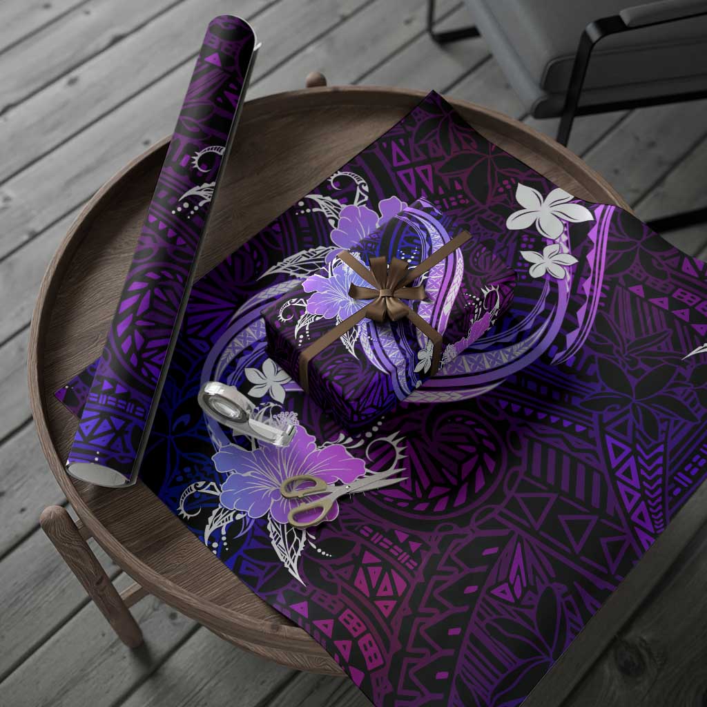 Galaxy Polynesian Pattern With Tropical Flowers Wrapping Paper LT05 - Polynesian Pride
