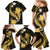 Gold Polynesian Pattern With Tropical Flowers Family Matching Mermaid Dress and Hawaiian Shirt LT05 - Polynesian Pride