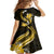 Gold Polynesian Pattern With Tropical Flowers Family Matching Puletasi Dress and Hawaiian Shirt LT05 - Polynesian Pride