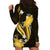 Gold Polynesian Pattern With Tropical Flowers Hoodie Dress LT05 - Polynesian Pride