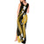 Gold Polynesian Pattern With Tropical Flowers Tank Maxi Dress LT05 - Polynesian Pride